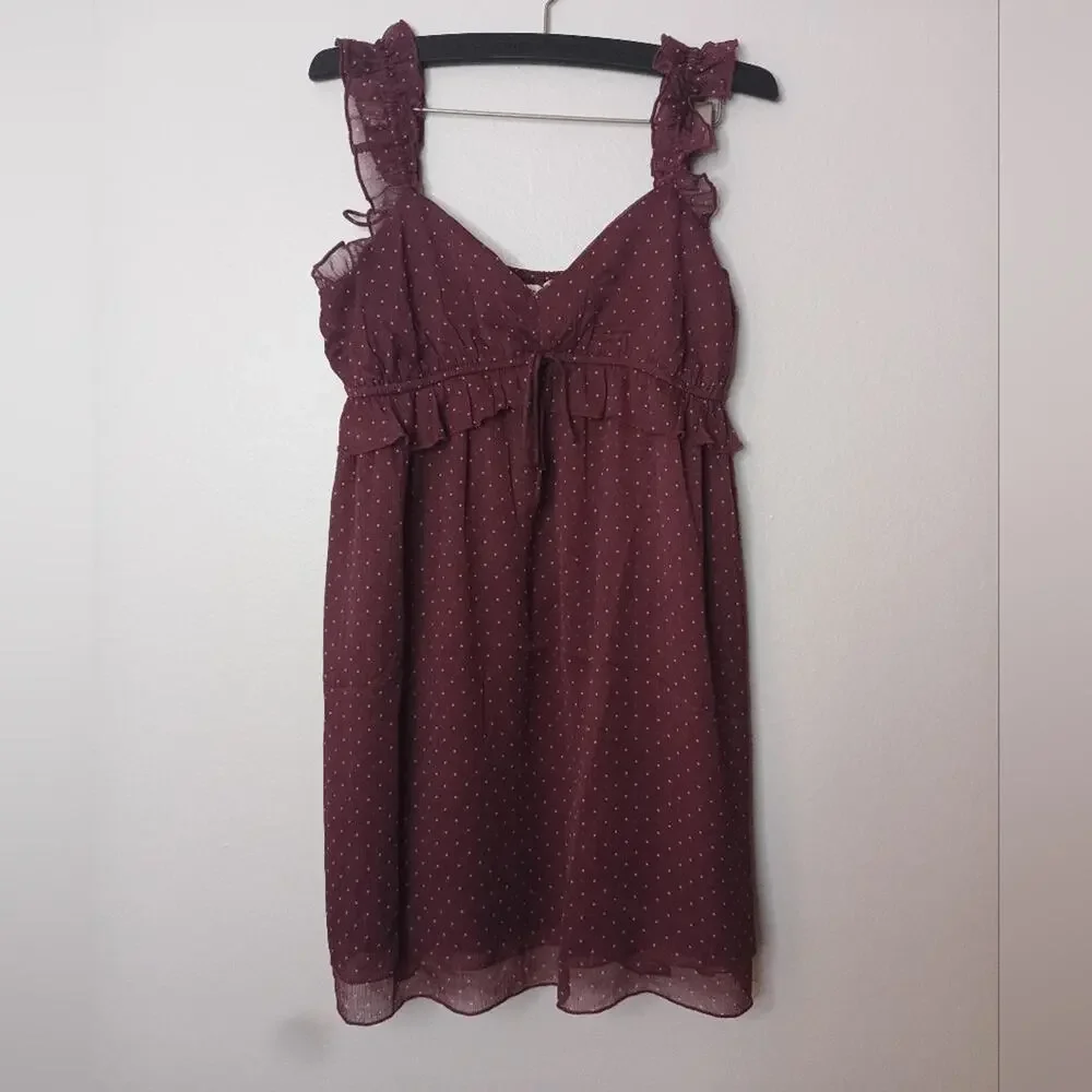 American Eagle Mauve Dress Babydoll Y2K Whimsy Prairie Boho Fairy NEW - Picture 9 of 9